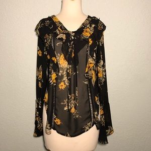 Skylar & Jade Black Floral Blouse